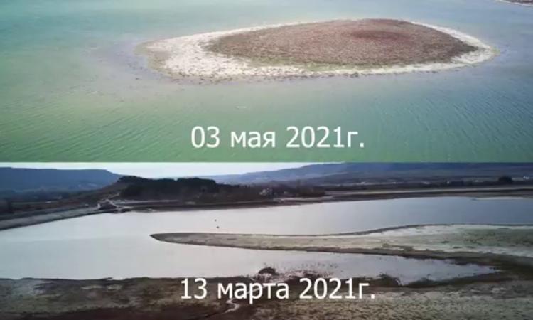 Первая же скважина на Азовском дала воду, водохранилища Крыма наполняются. Бахчисарайское водохранилище, видео